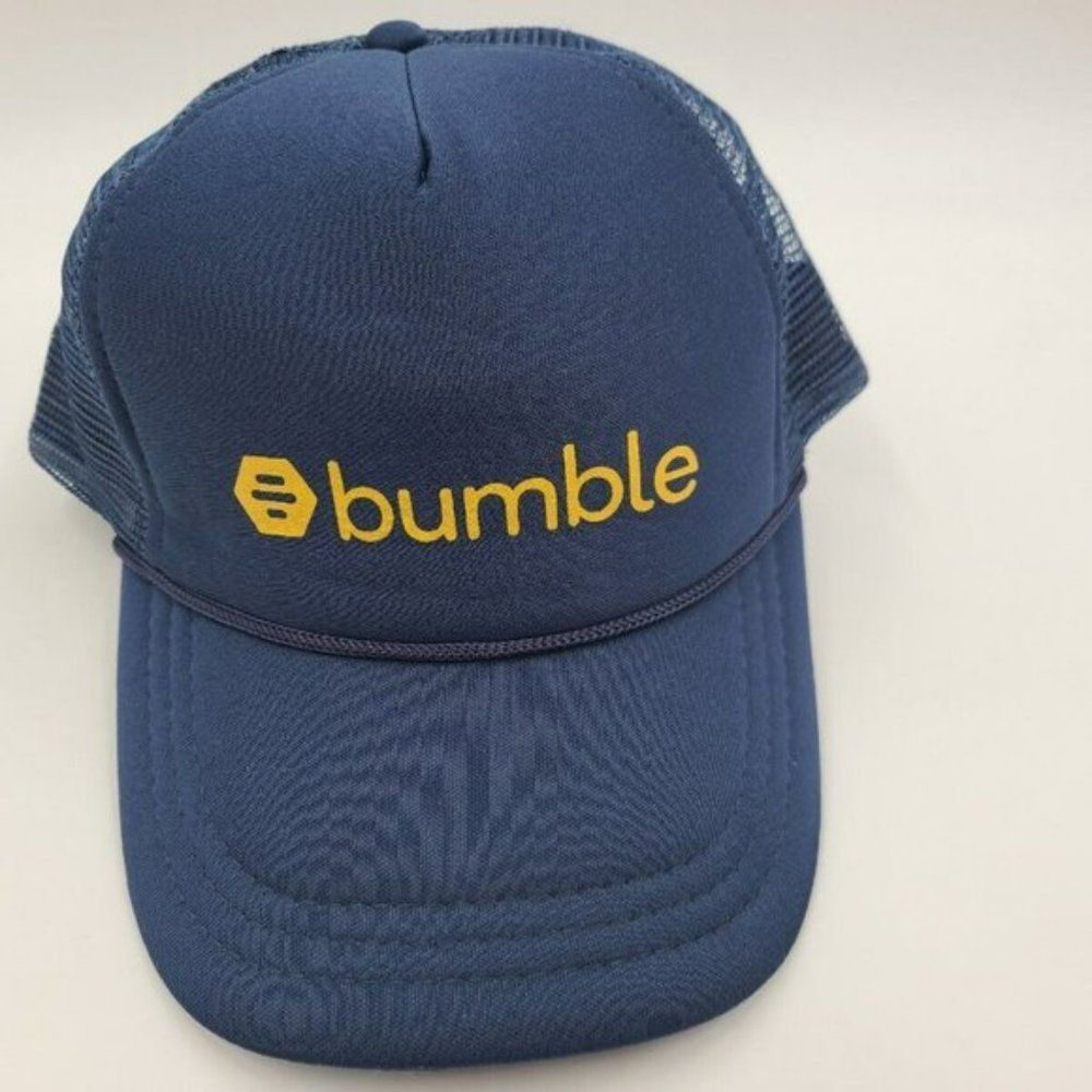 Bumble Social Dating App Mesh Trucker Snapback Hat Cap Dad Men Women Blue Yellow